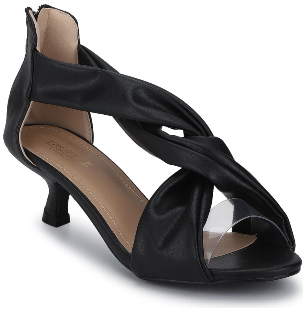 

Truffle Collection Black Kitten Sandals For Women