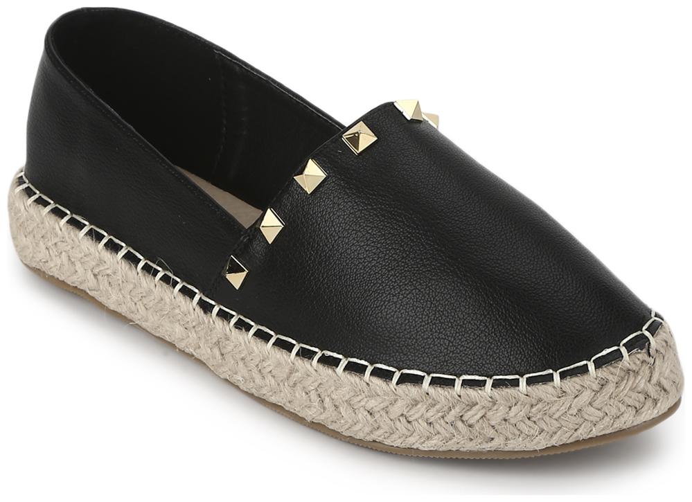 

Truffle Collection Black PU Mash Slip On Flat Loafers