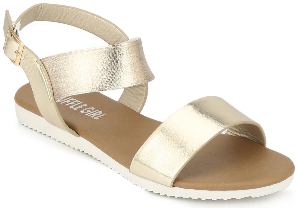 

Truffle Collection Gold Ankle Strap Slip-on Sandals