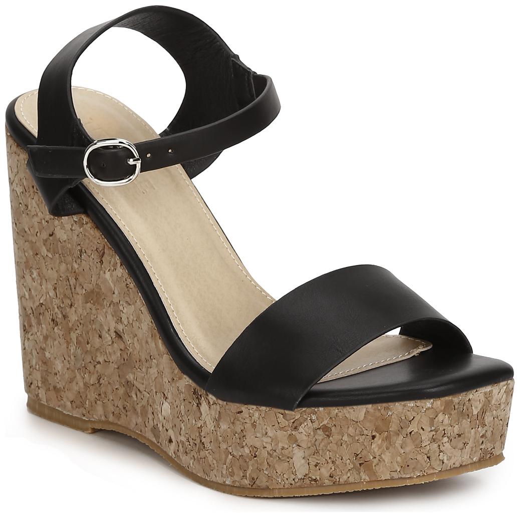

Truffle Collection Black Pu High Wedges