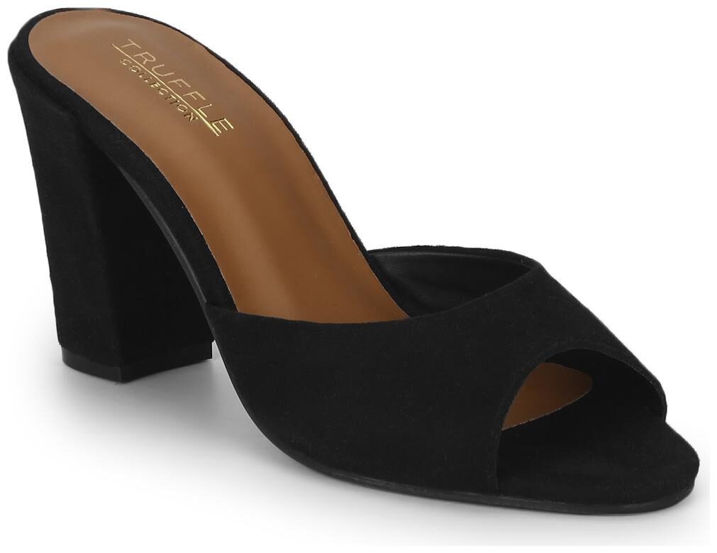 

Truffle Collection Black Micro Peep Toe Mules