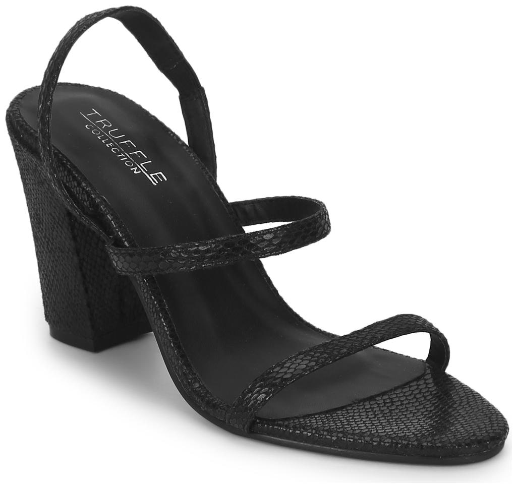 

Truffle Collection Black PU Strappy Sandals