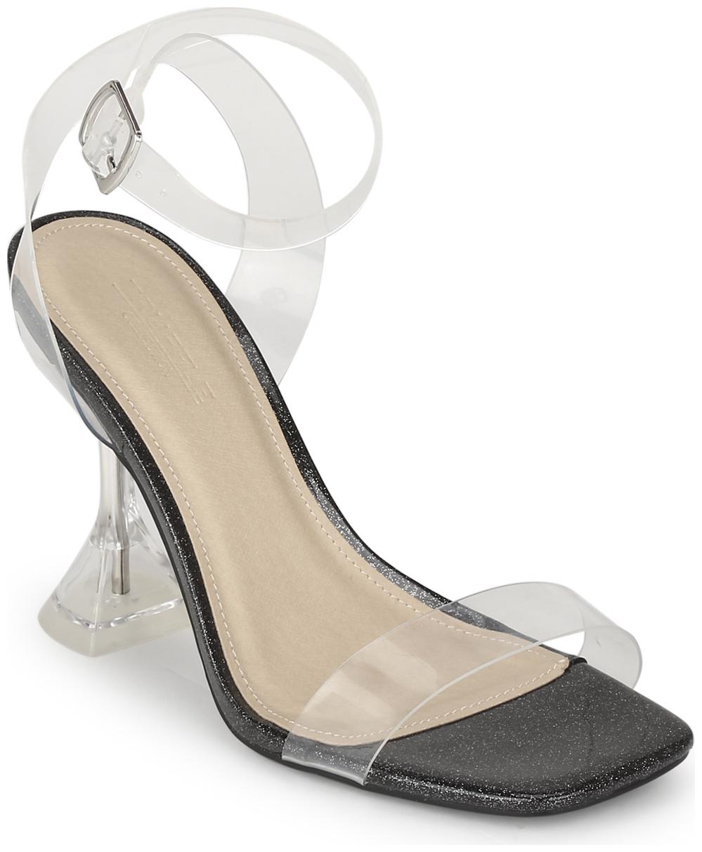 

Truffle Collection Black Patent Glitter Perspex Stiletto Heels