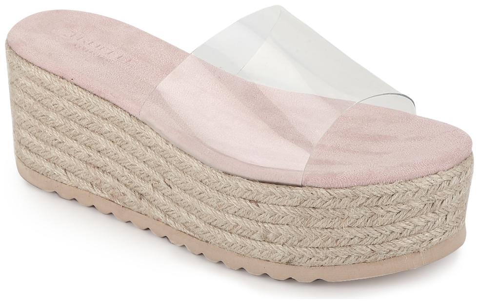 

Truffle Collection Perspex Woven PU Slip On Wedges