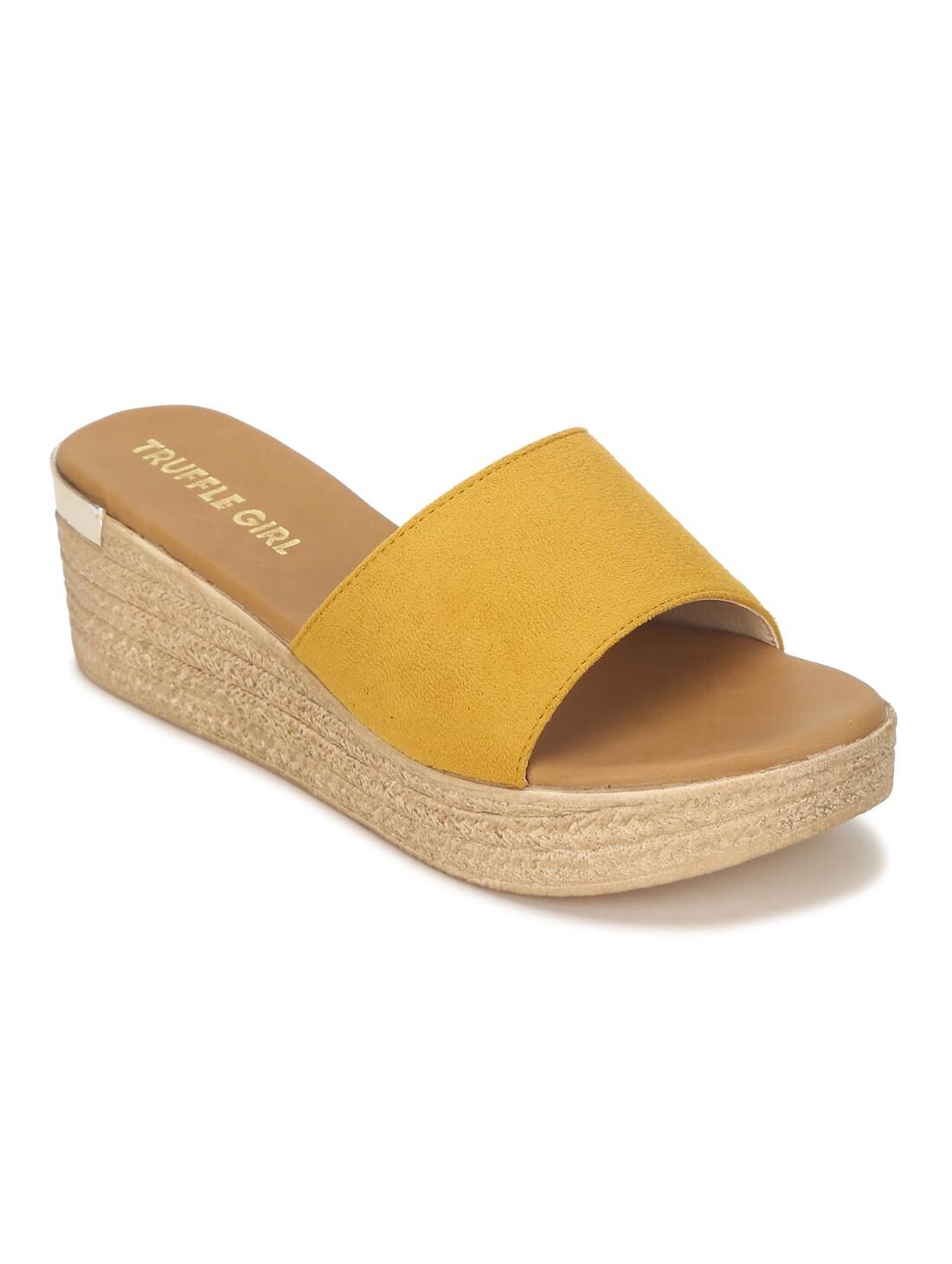 

Truffle Collection Mustard Micro Slip On Wedges