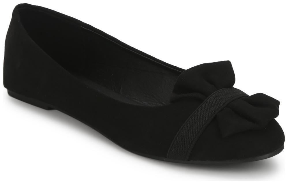

Truffle Collection Black Vertical Bow Belly Flats