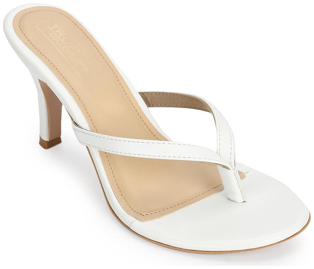 

Truffle Collection White PU Slip On High Heel Mules