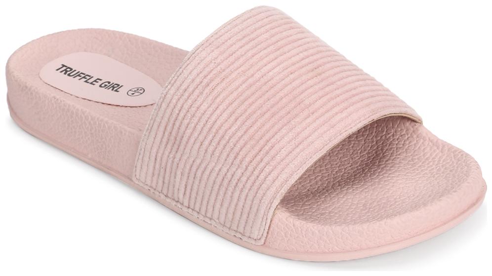 

Truffle Collection Pink Corduroy Slip Ons
