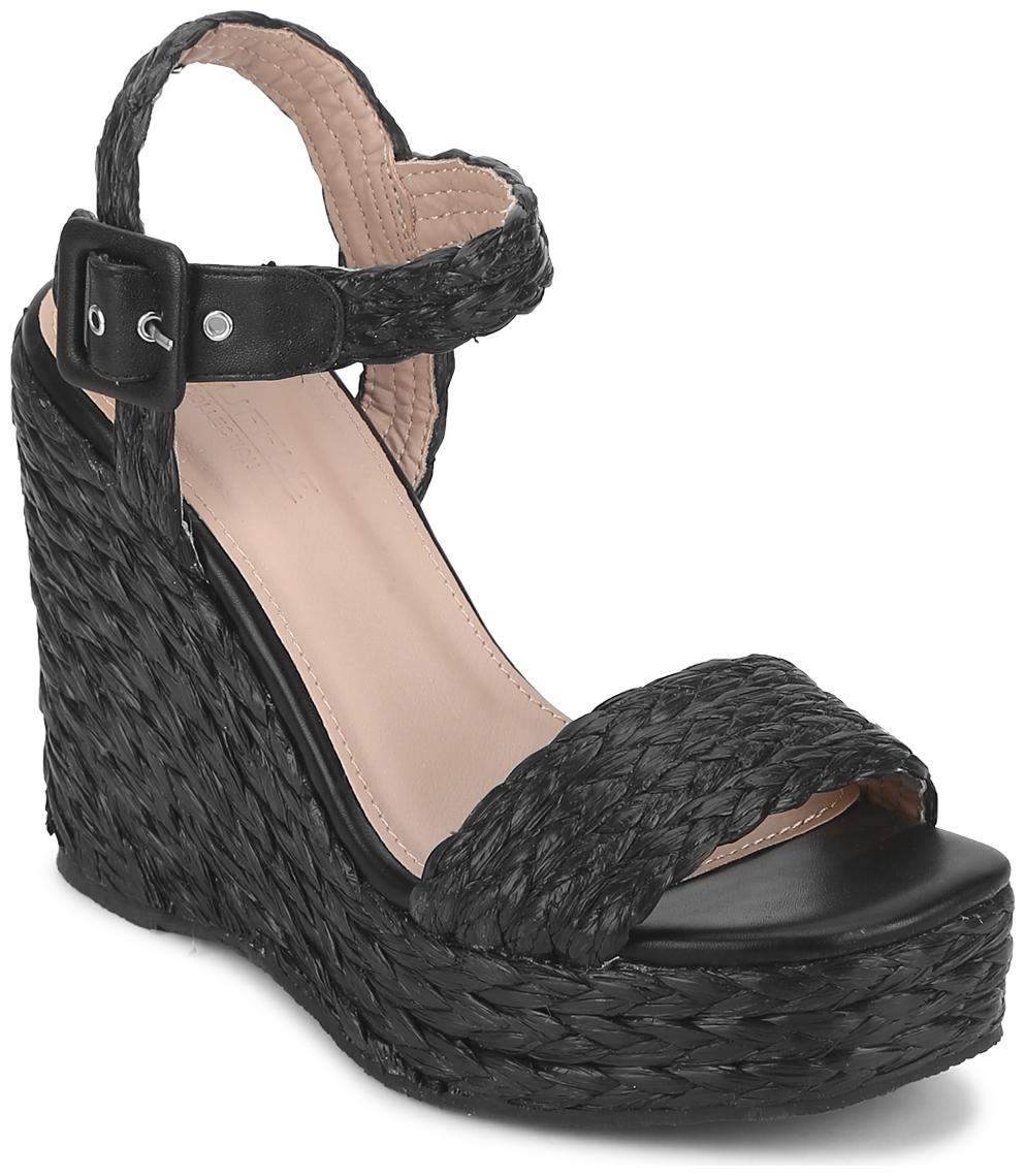 

Truffle Collection Black Woven PU Wedges