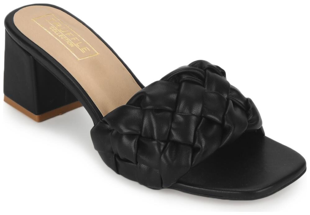

Truffle Collection Black PU Mules With Block Heels