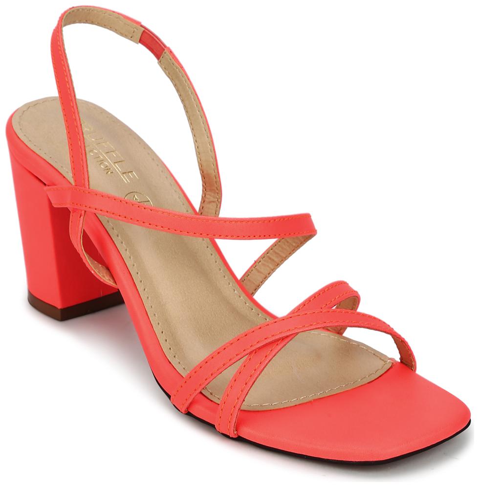 

Truffle Collection Red PU Crossover Strap Block Heel Sandals