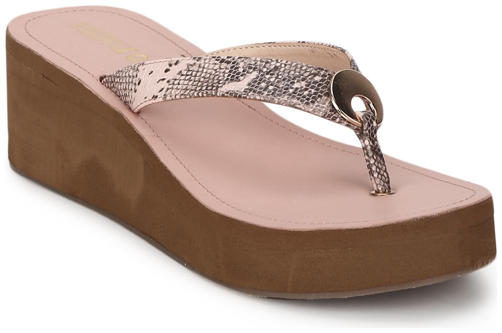 

Truffle Collection Pink PU Slip On Wedges