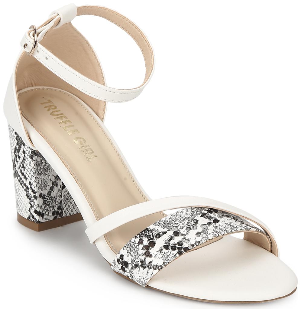 

Truffle Collection White PU Block Heels