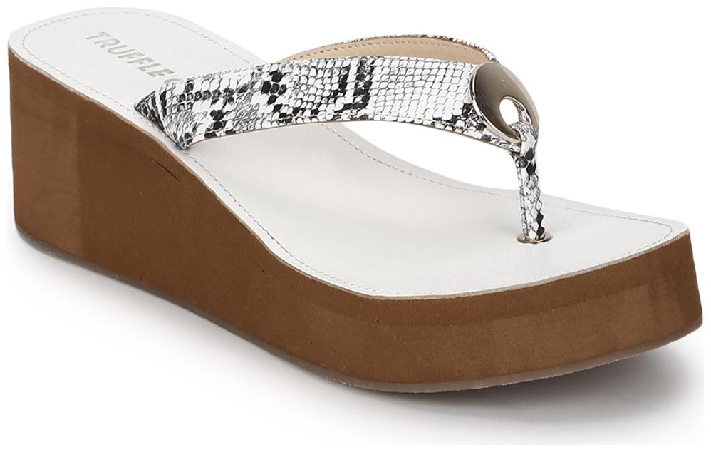 

Truffle Collection White PU Slip On Wedges