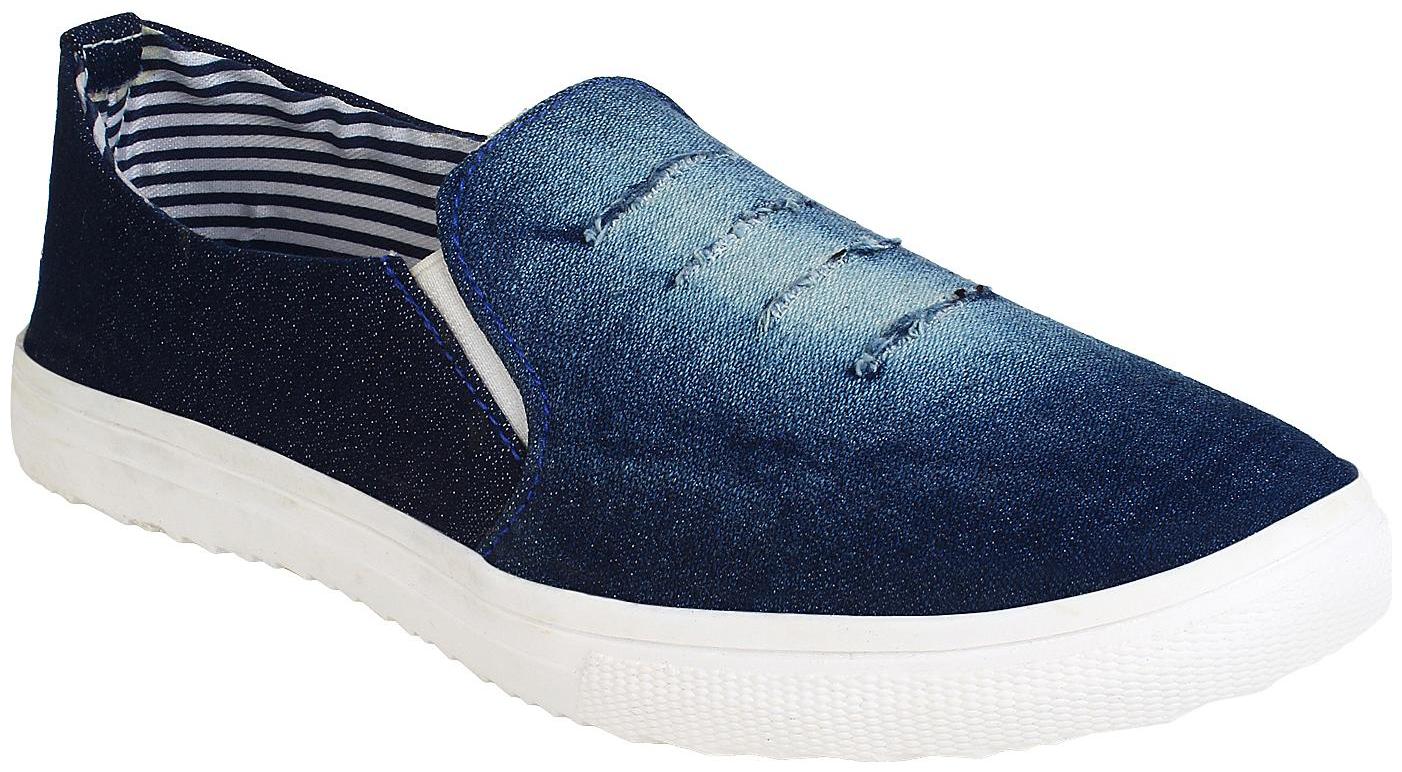 

Tryfeet Blue Denim Casual loafers Shoes for Women-(40)