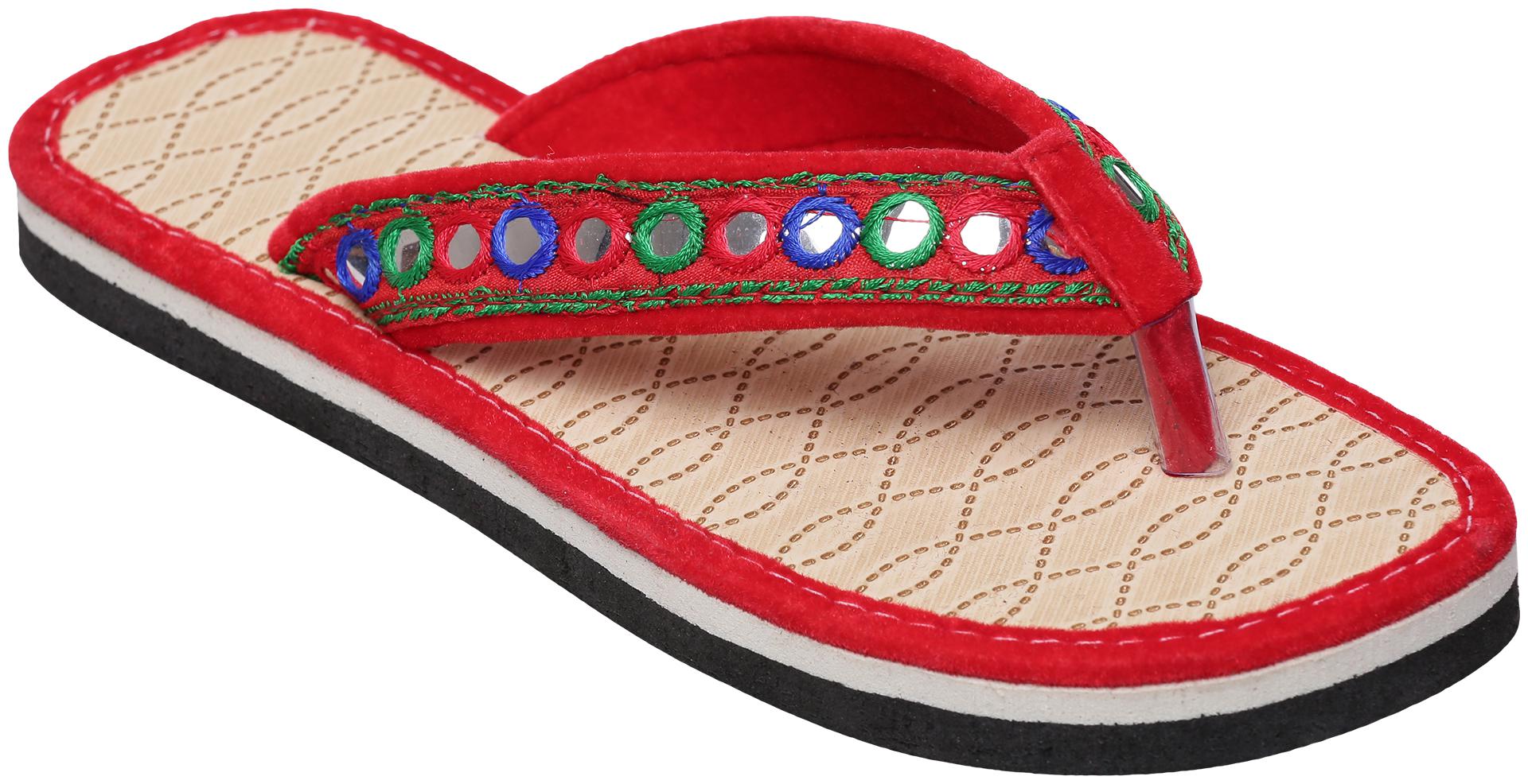 

tryfeet Red Velvet Flip Flops For Womens Girls