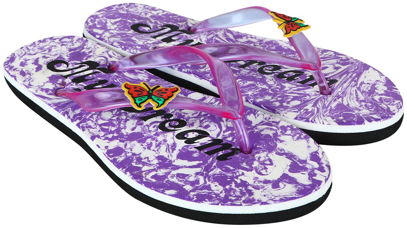 

tryfeet Violet Rubber Slippers For Womens Girls