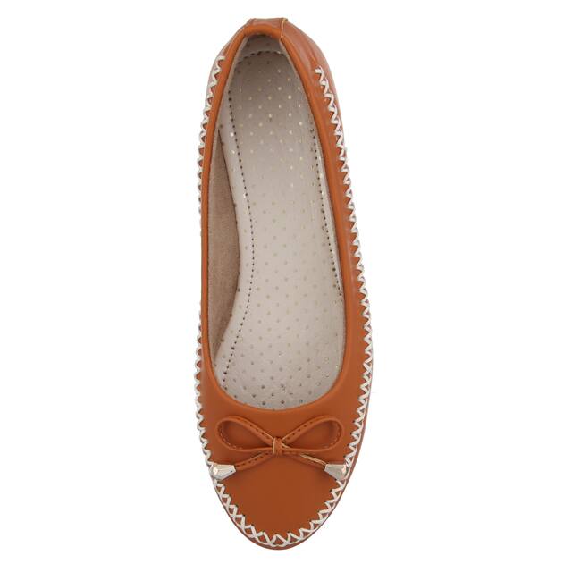 Tryfeet Round Toe Bellies For Women ( Tan )