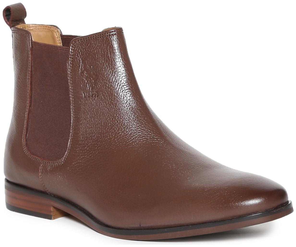 

U S Polo Assn Men Brown Chelsea Boots - BROWN TEXTURED CHELSEA BOOTS - 2531934029