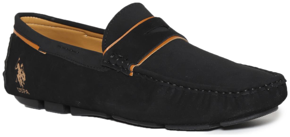 

U S Polo Assn Men Black Loafers - BLACK ROUND TOE PENNY LOAFERS - 2531940405