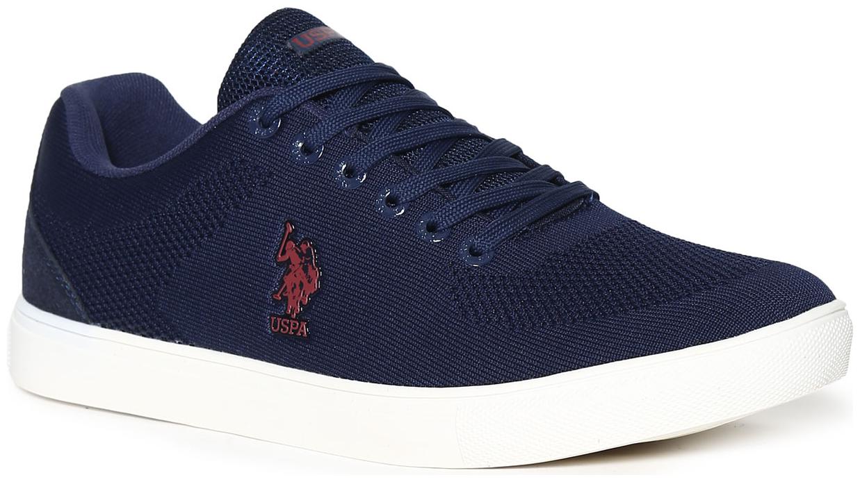 

U S Polo Assn Blue Knit Upper Lace Up Sneakers Men Blue Classic Sneakers - 2531939779