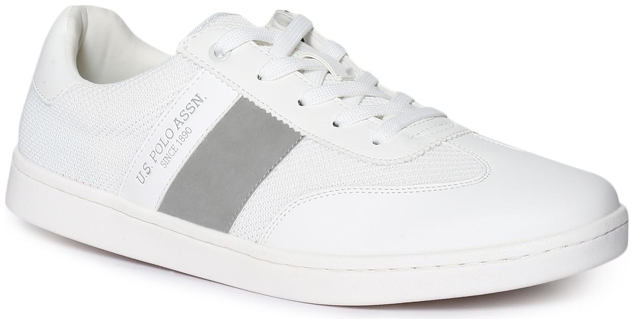

U S Polo Assn White Mesh Panel Low Top Sneakers Men White Sneakers