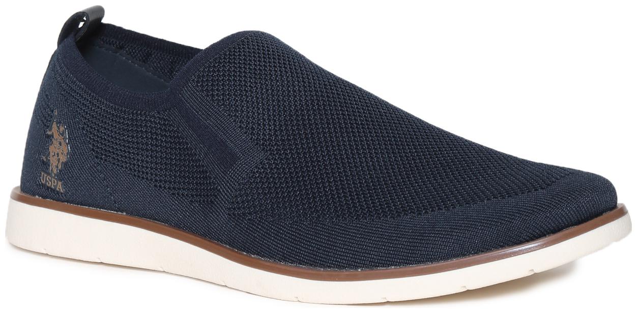 

U S Polo Assn Men Blue Casual Shoes - BLUE ROUND TOE PERFORATED SLIP ON SHOES - 2531934779
