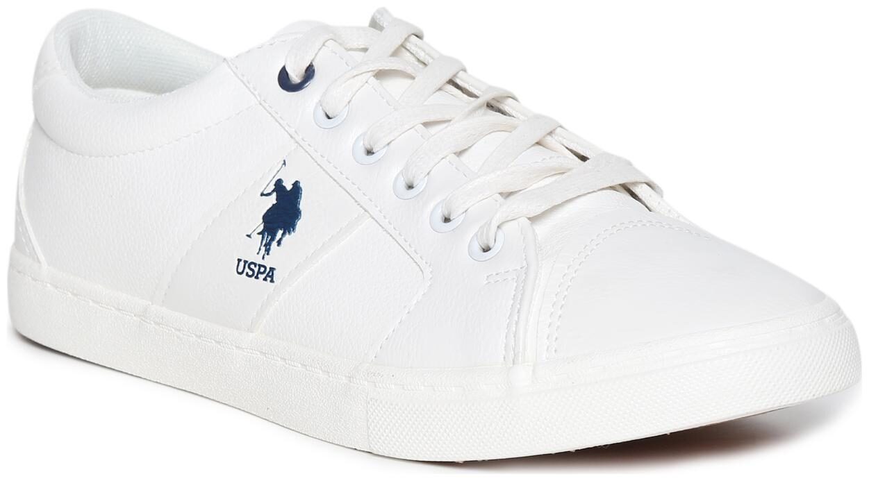 

U S Polo Assn White Low Top Cap Toe Sneakers Men White Sneakers