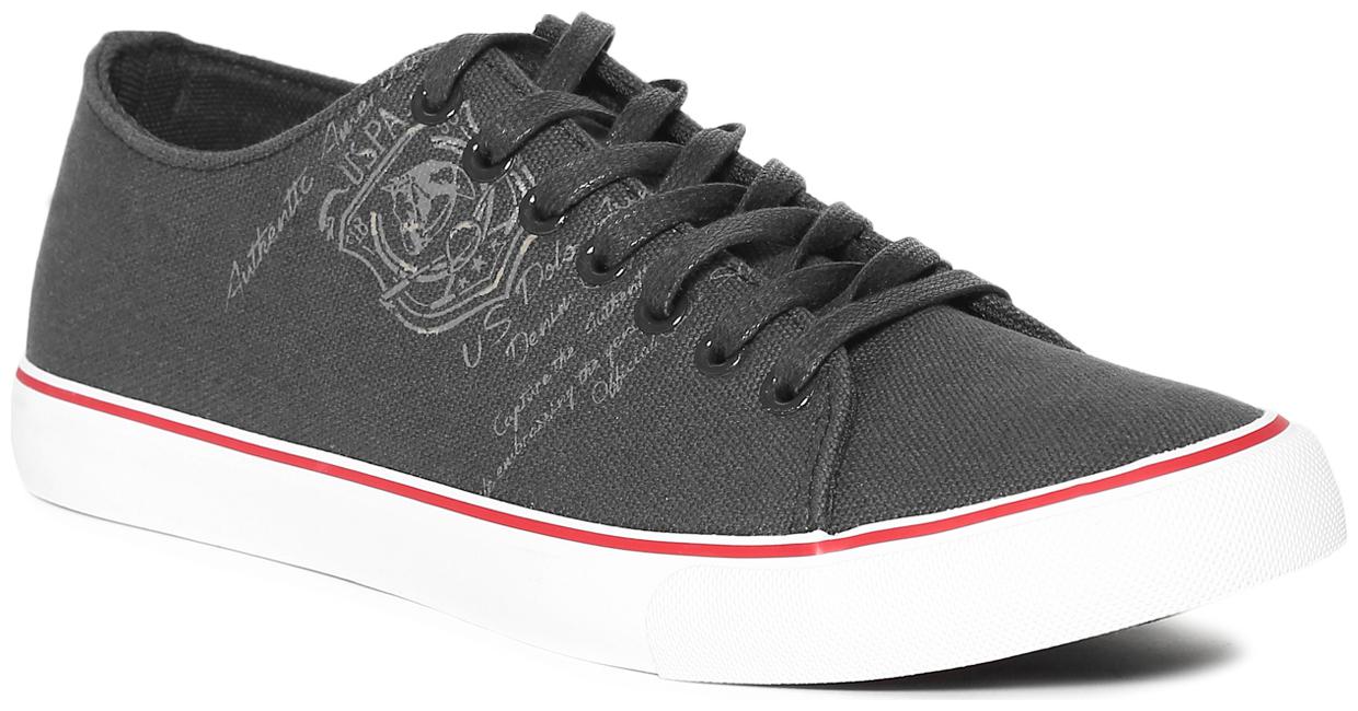 

U S Polo Assn Grey Contrast Sole Lace Up Sneakers Men Grey Sneakers