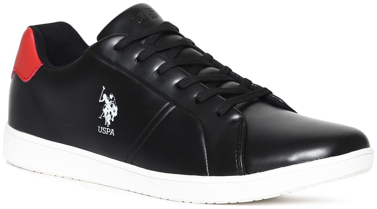 

U S Polo Assn Black Round Toe Lace Up Sneakers Men Black Classic Sneakers - 2531939205