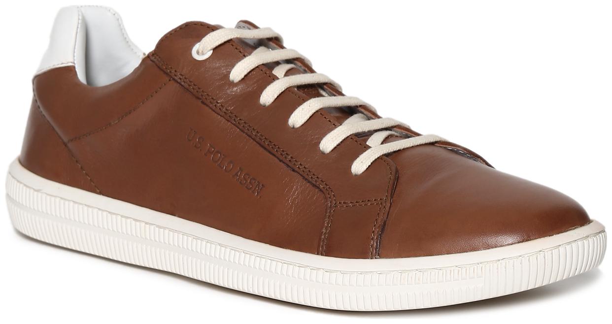 

U S Polo Assn Brown Contrast Sole Low Top Sneakers Men Brown Sneakers