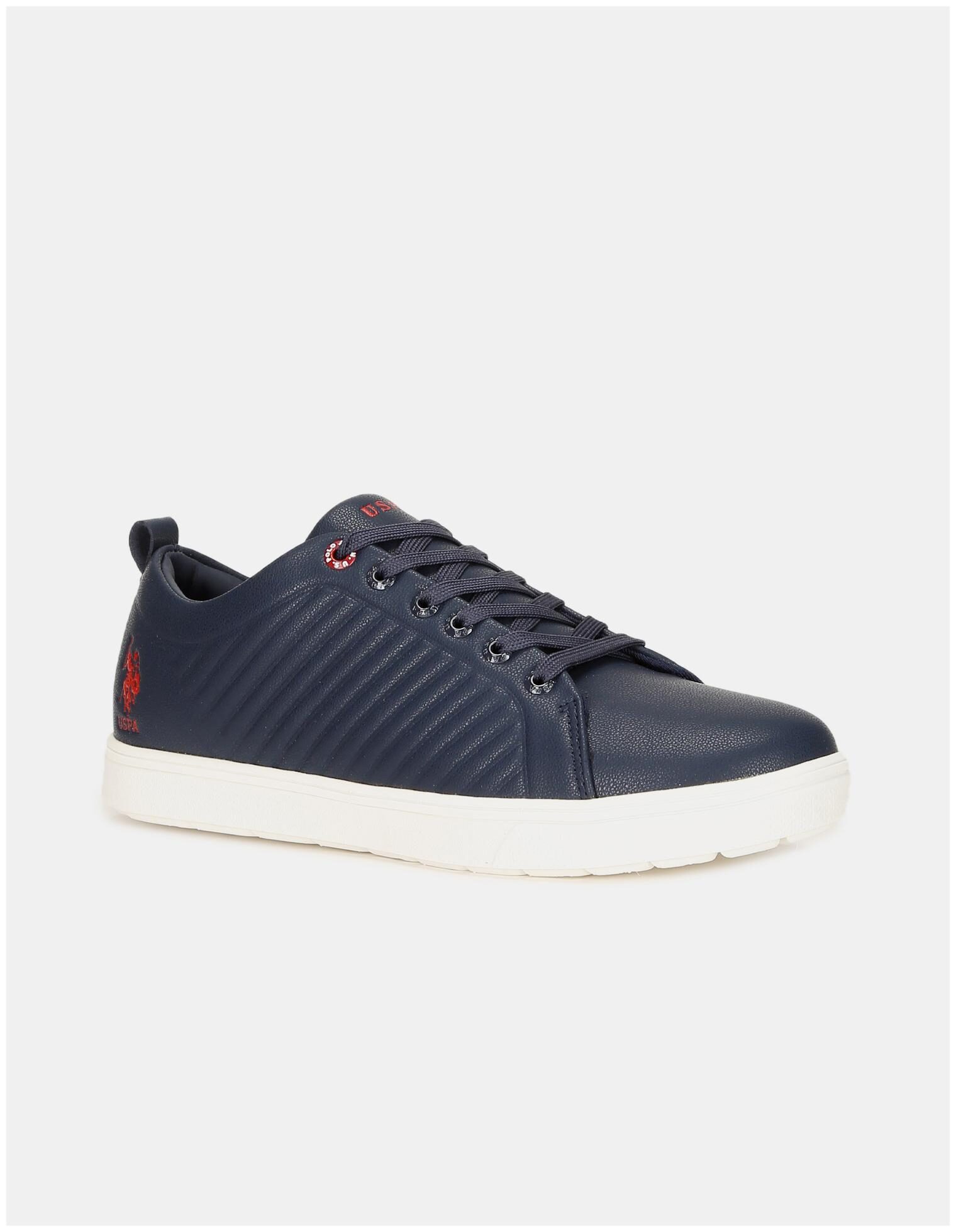 

U S Polo Assn Blue Low Top Textured Sneakers Men Blue Sneakers
