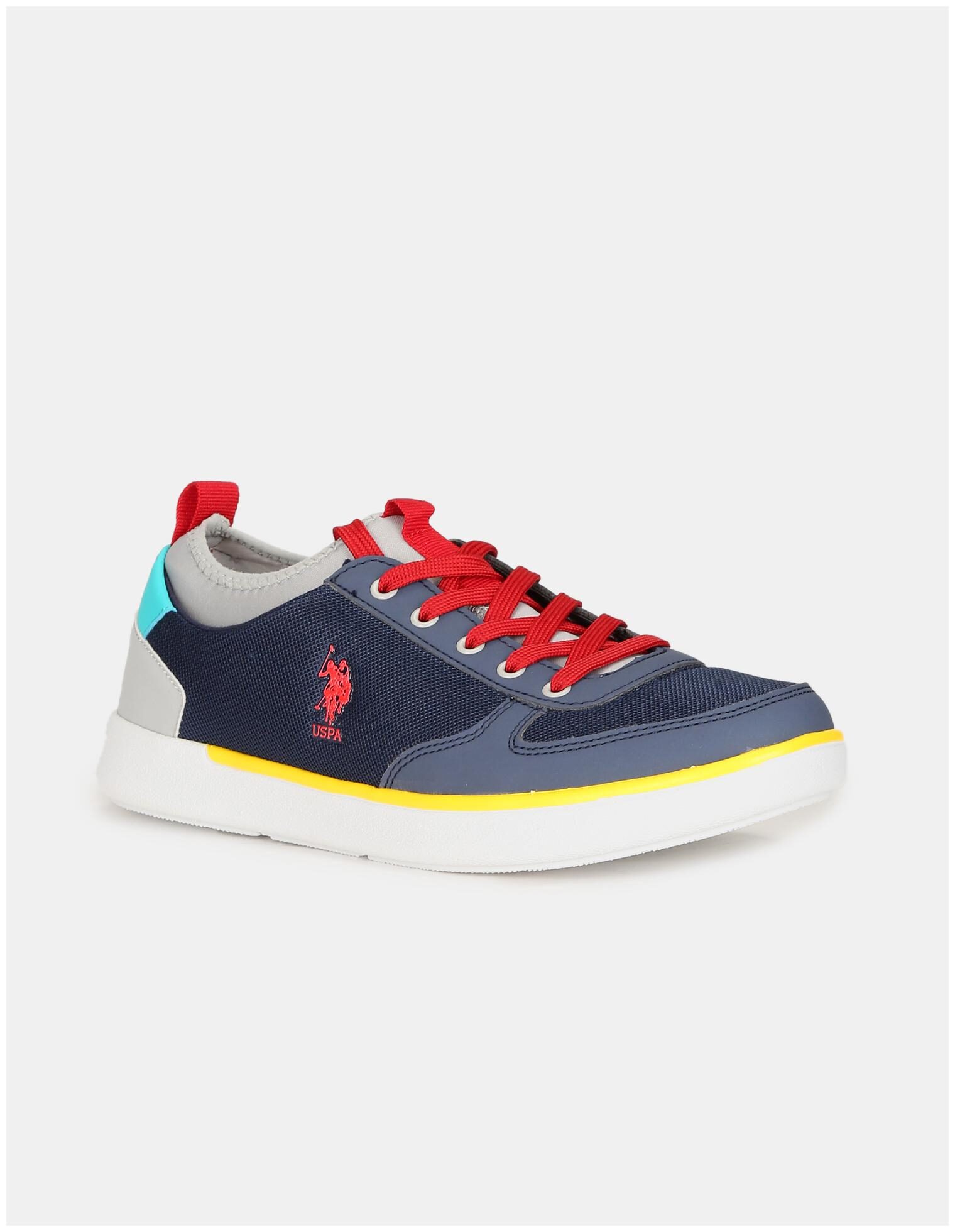 

U S Polo Assn Men Blue Contrast Sole Low Top Sneakers Men Blue Sneakers