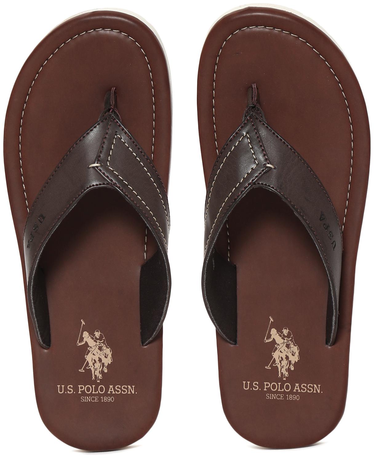 

U S Polo Assn Brown Tonal V-Strap Sandals