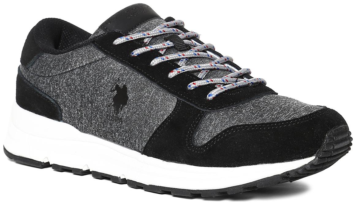 

U S Polo Assn Round Toe Colour Block Sneakers Men Black Classic Sneakers - 2531807305