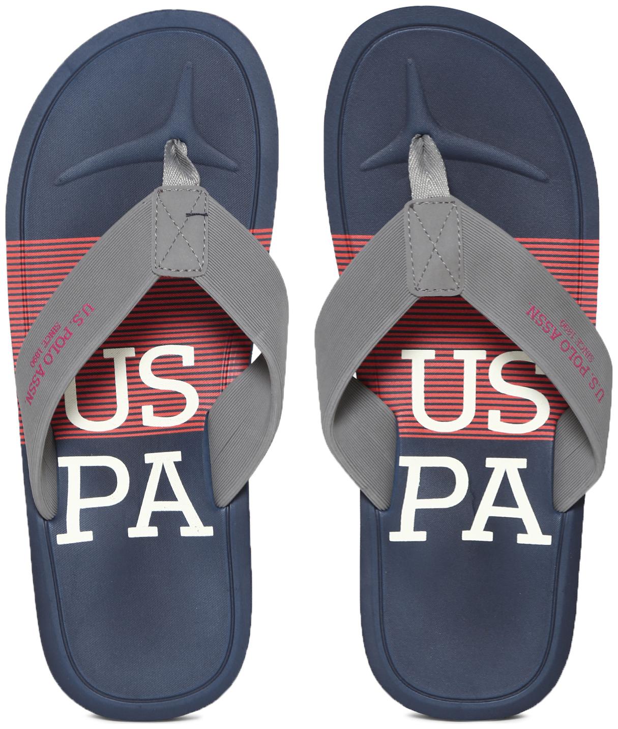 

U S Polo Assn Men Grey Flip-Flops - 1 Pair