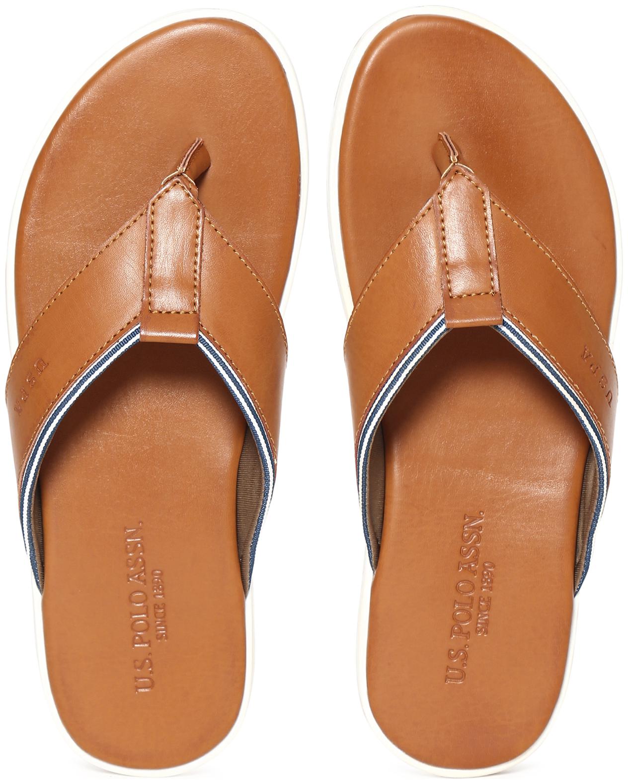 

U S Polo Assn Brown Solid V-Strap Solid Sandals