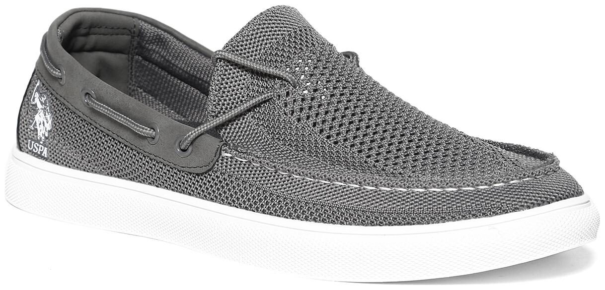 

U S Polo Assn Men Grey Casual Shoes - GREY LOW TOP MESH KNIT BOAT SHOES - 2531940607
