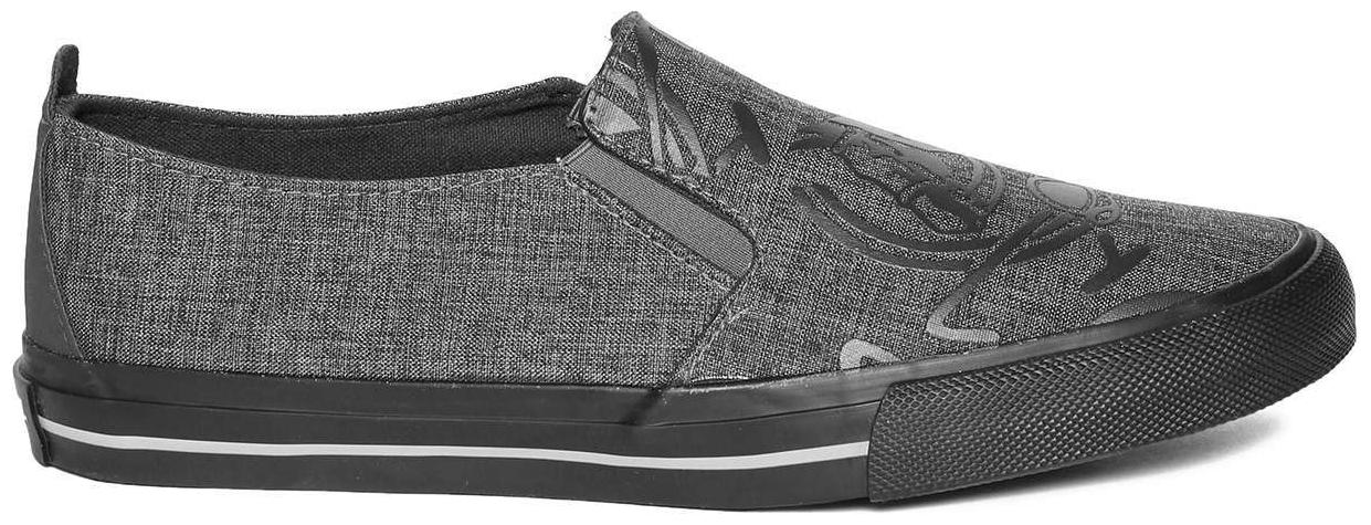 

U S Polo Assn Grey Canvas Printed Canvas Slip On Shoes
