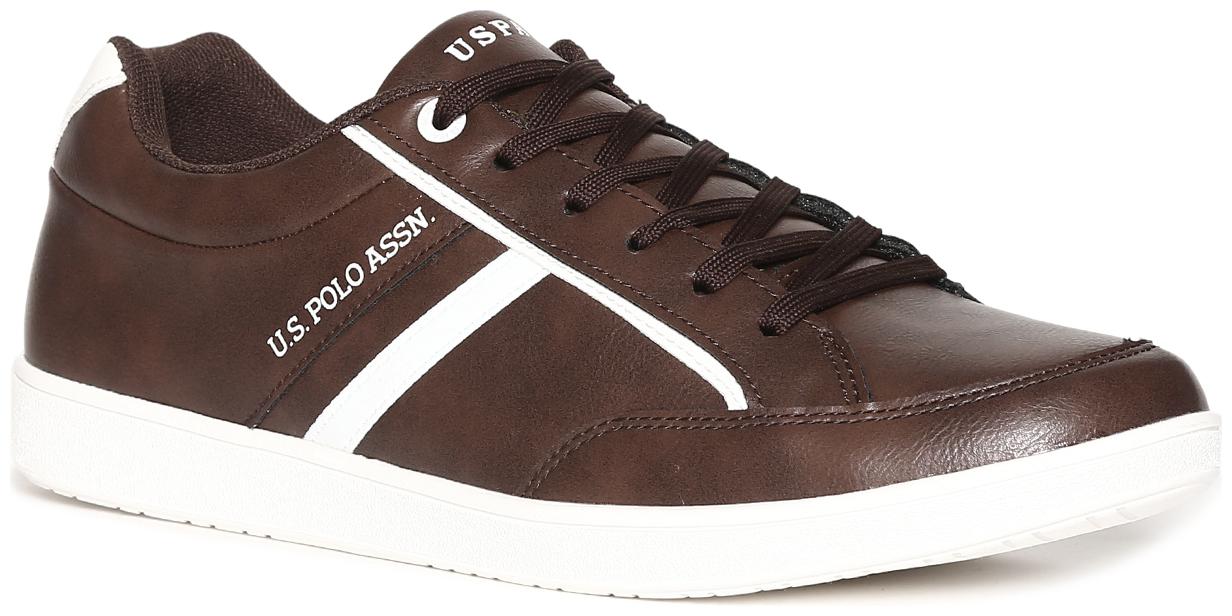 

U S Polo Assn Brown Round Toe Panelled Sneakers Men Brown Classic Sneakers - 2531939429