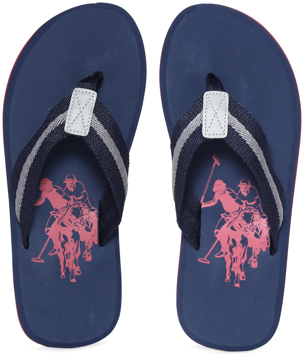 

U S Polo Assn Blue Broad V-Strap Printed Flip Flops