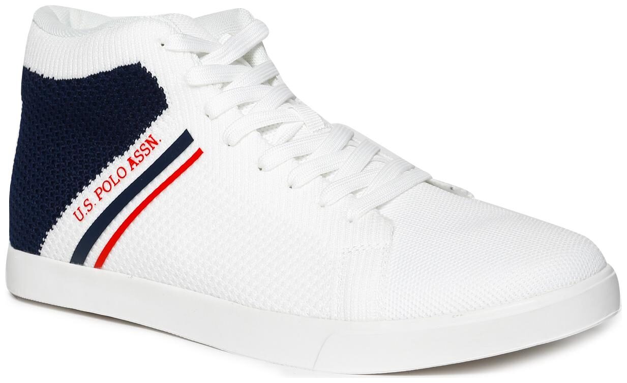

U S Polo Assn White High Top Colour Block Sneakers Men White Classic Sneakers - 2531919443