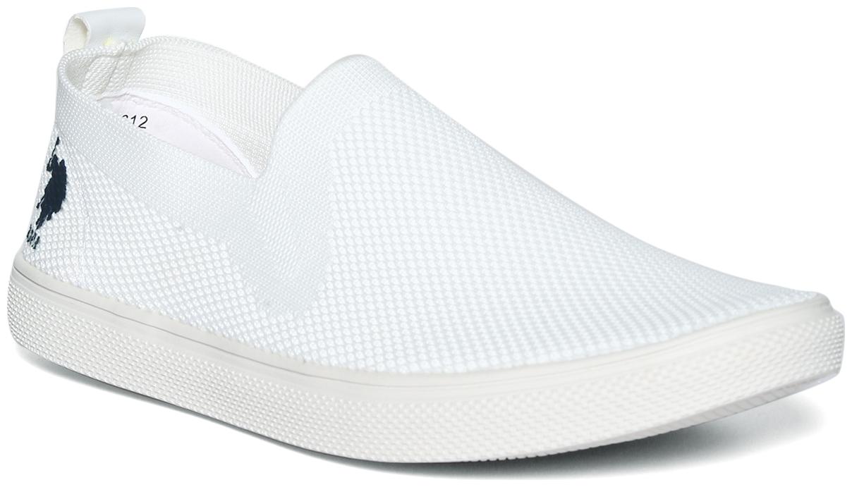 

U S Polo Assn Men White Casual Shoes - TEXTURED KNIT SLIP ON SHOES - 2531828612