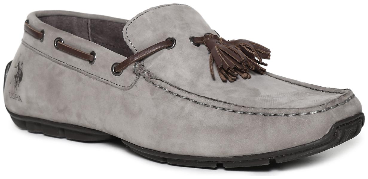 

U S Polo Assn Men Grey Loafers - GREY LOW TOP TASSELLED LOAFERS - 2531915707