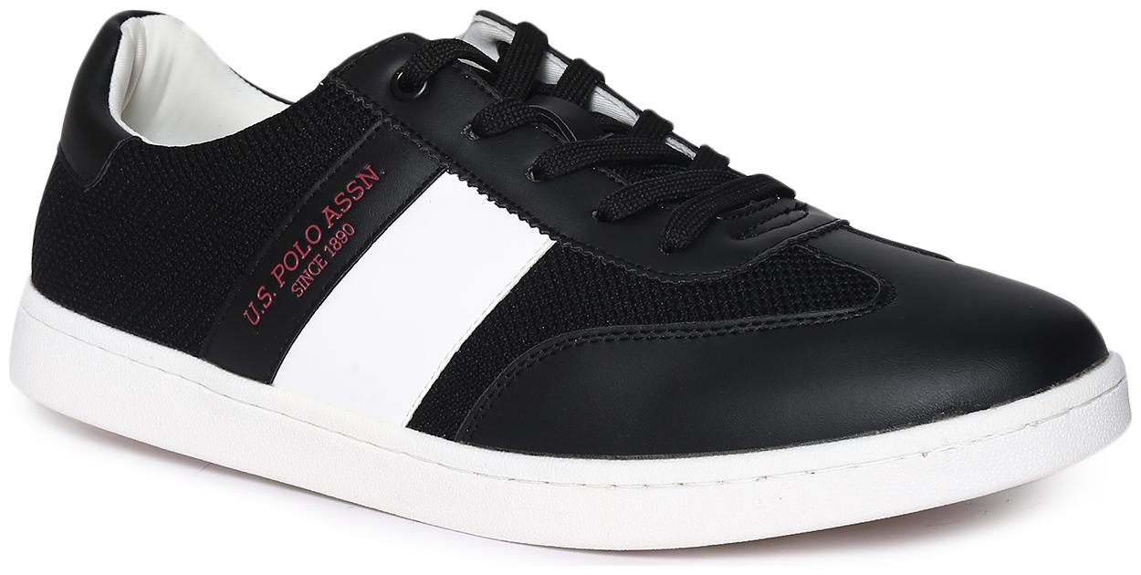 

U S Polo Assn Black Mesh Panel Low Top Sneakers Men Black Classic Sneakers - 2531928905