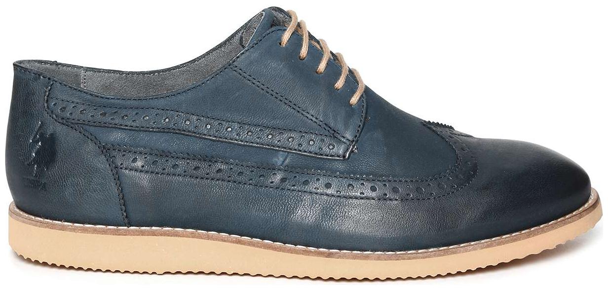 

U S Polo Assn Blue Leather Wingtip Leather Brogues
