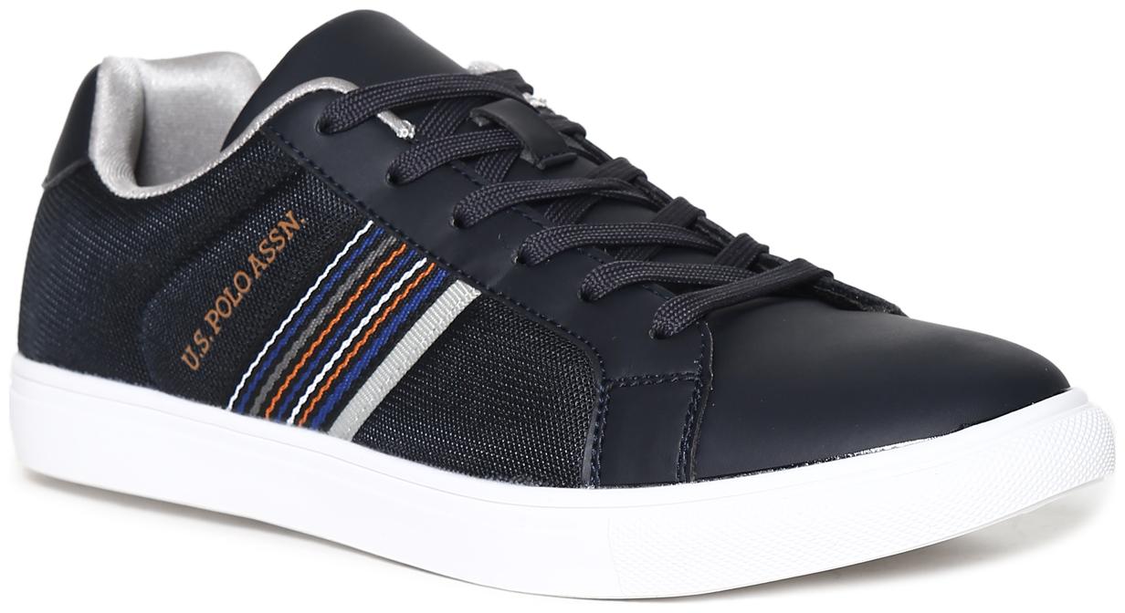 

U S Polo Assn Blue Mid Top Textured Sneakers Men Blue Sneakers