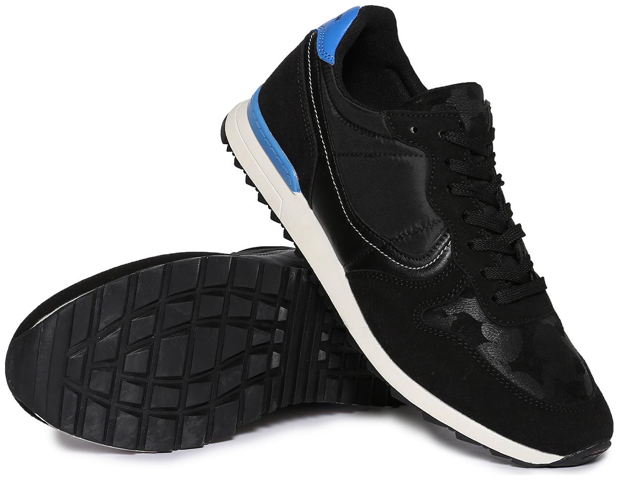

U S Polo Assn Mesh Panelled Lace Up Sneakers Men Black Sneakers