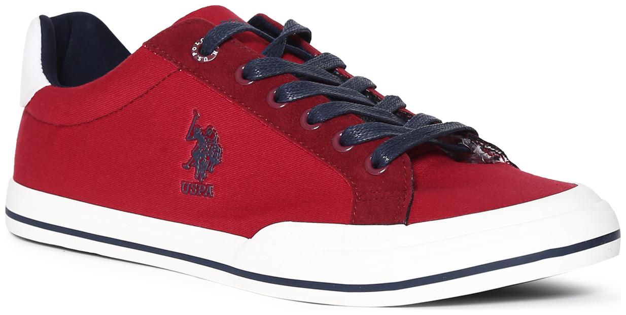 

U S Polo Assn Red Round Toe Canvas Sneakers Men Red Sneakers