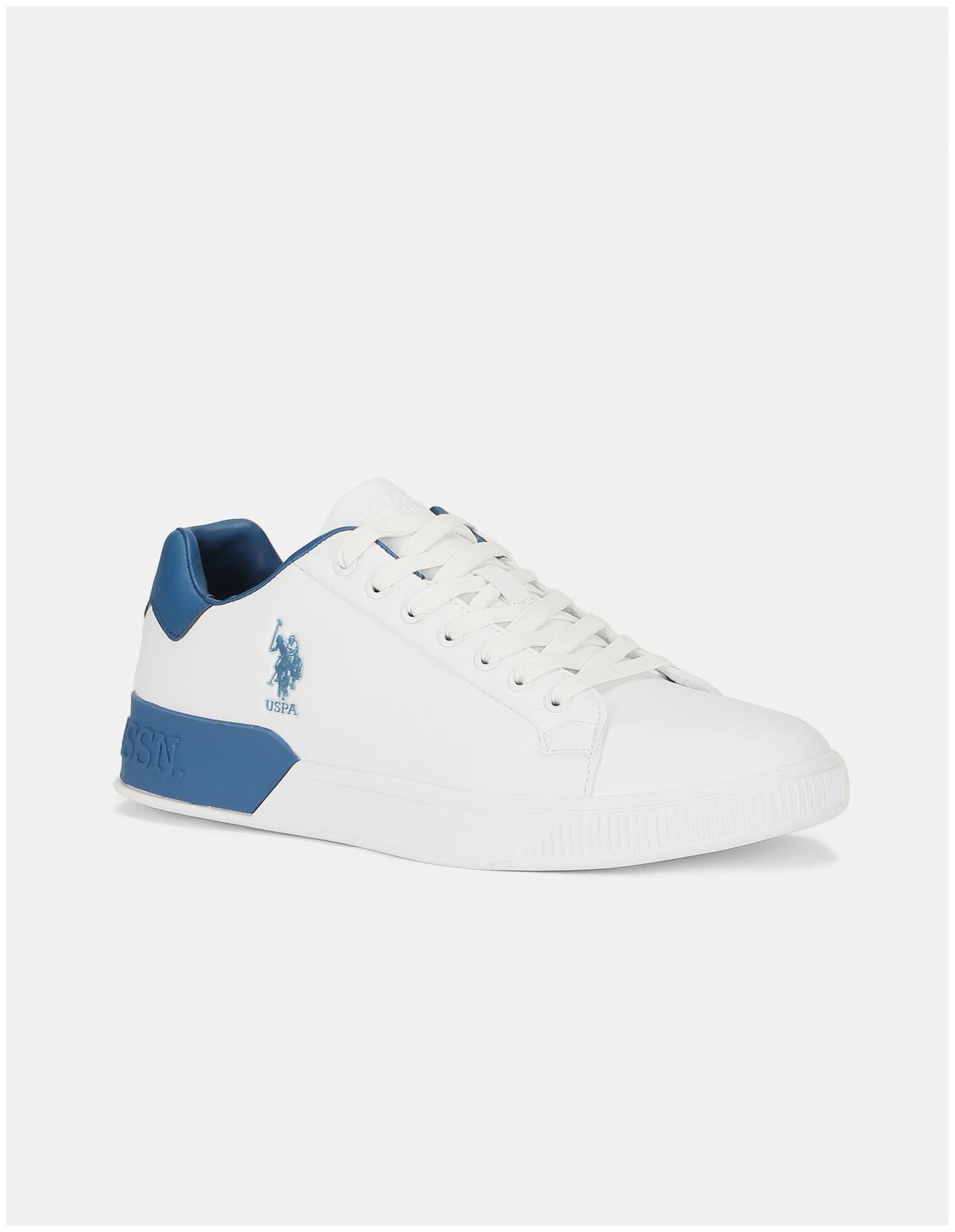 

U S Polo Assn White Low Top Colour Block Sneakers Men White Sneakers